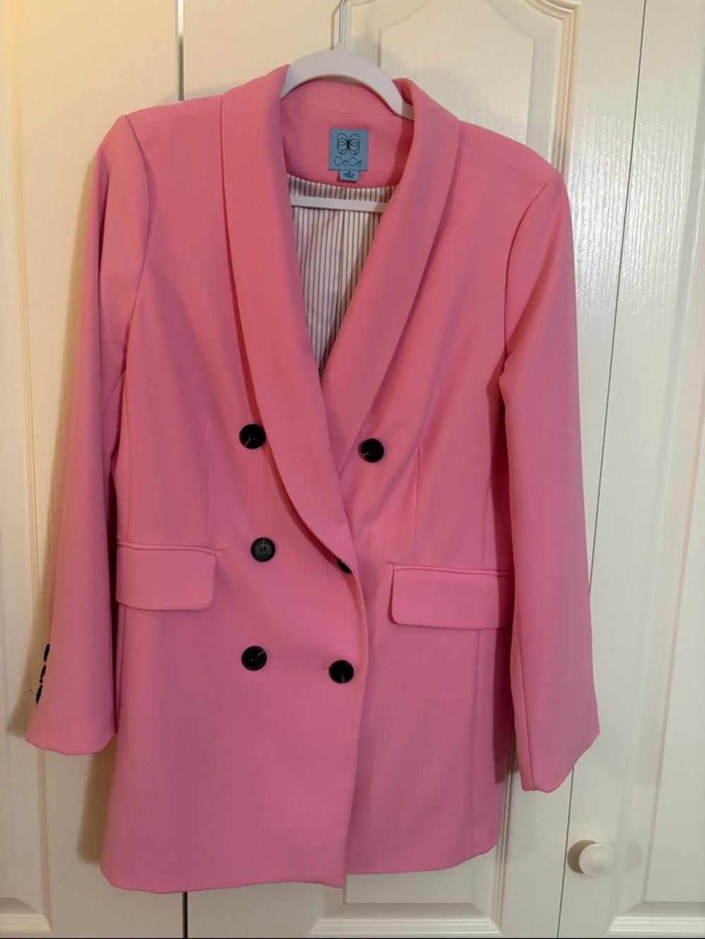 CeCe Bubblegum Pink Double-Breasted Blazer size 12, Excellent condition
